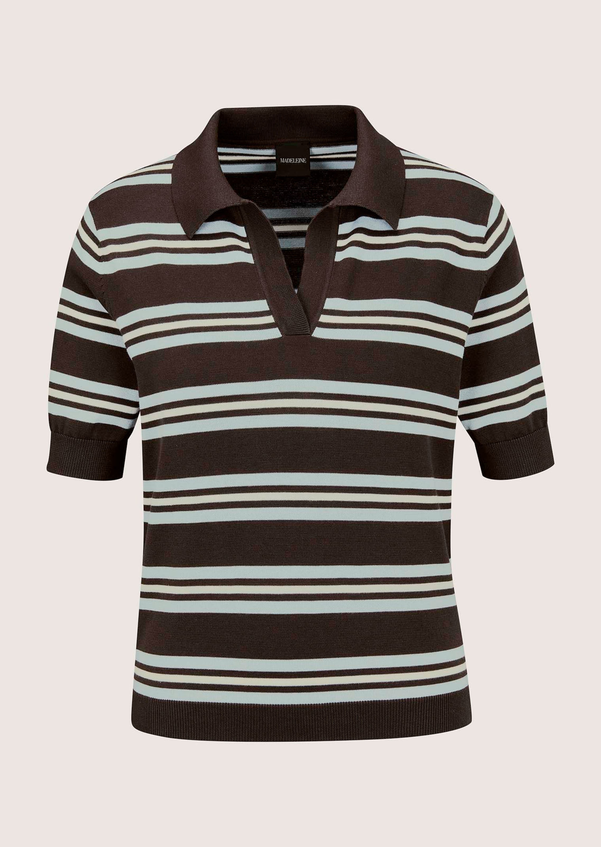 Gestreepte fijne tricot pullover met polokraag