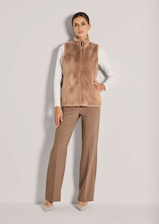Gilet en fausse fourrure avec zip de fermeture thumbnail 3