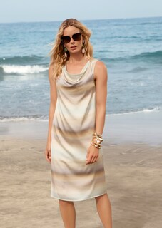 Kleid mit Wasserfallkragen und Seide thumbnail 1