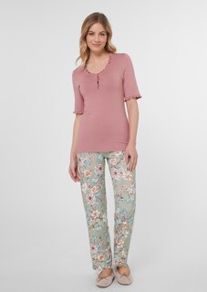 Pyjama mit Rüschen und Blütenprint thumbnail 2