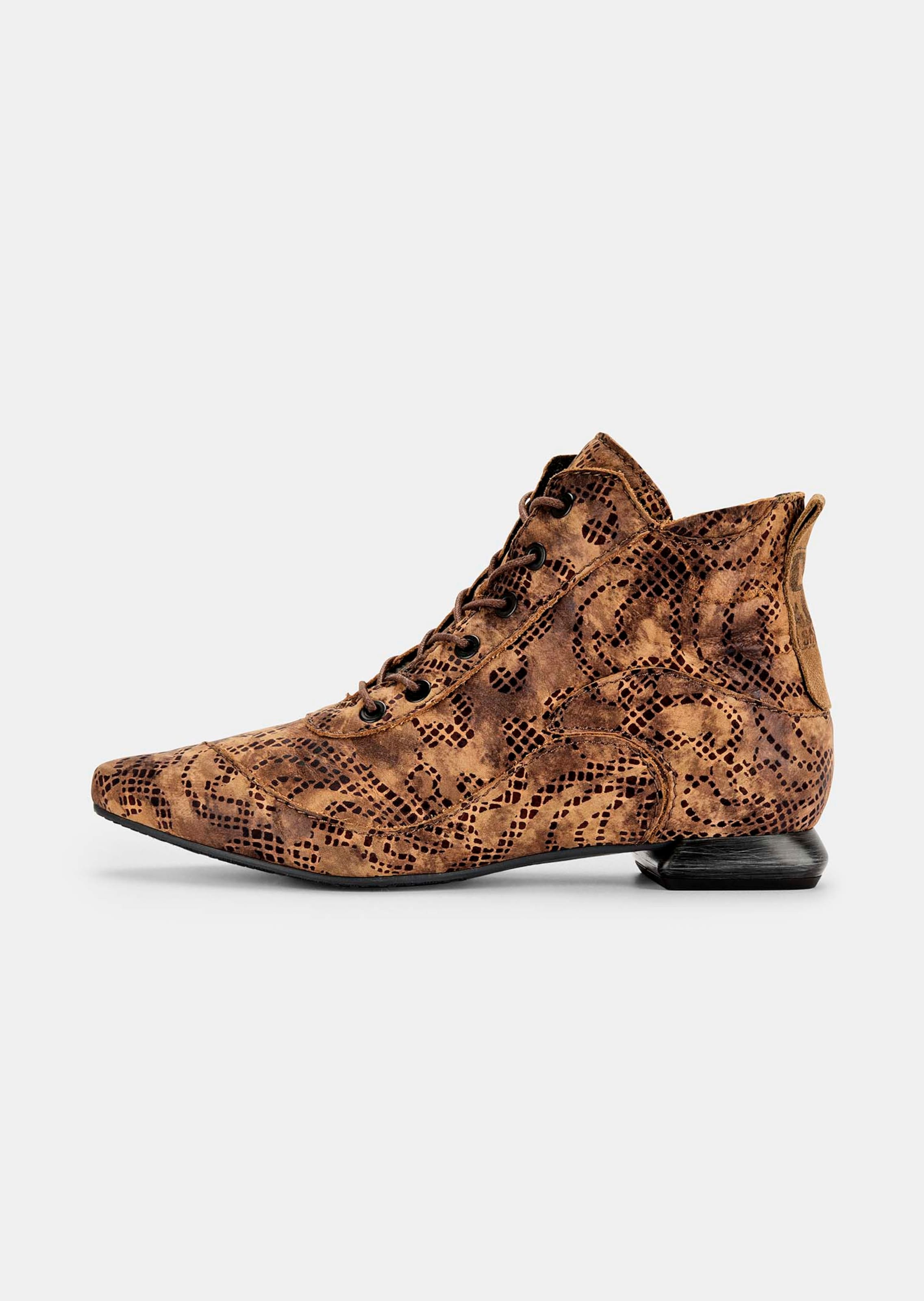 Stiefeletten aus Leder mit Reptilprägung