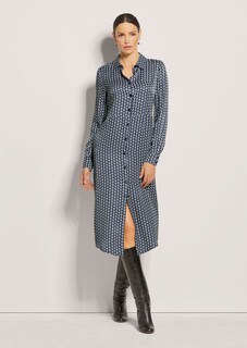 Hemdblusenkleid in bedruckter Satin-Qualität thumbnail 3