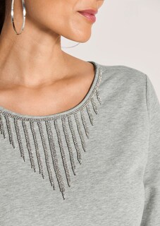 Sweatshirt with rhinestone embellishment thumbnail 6