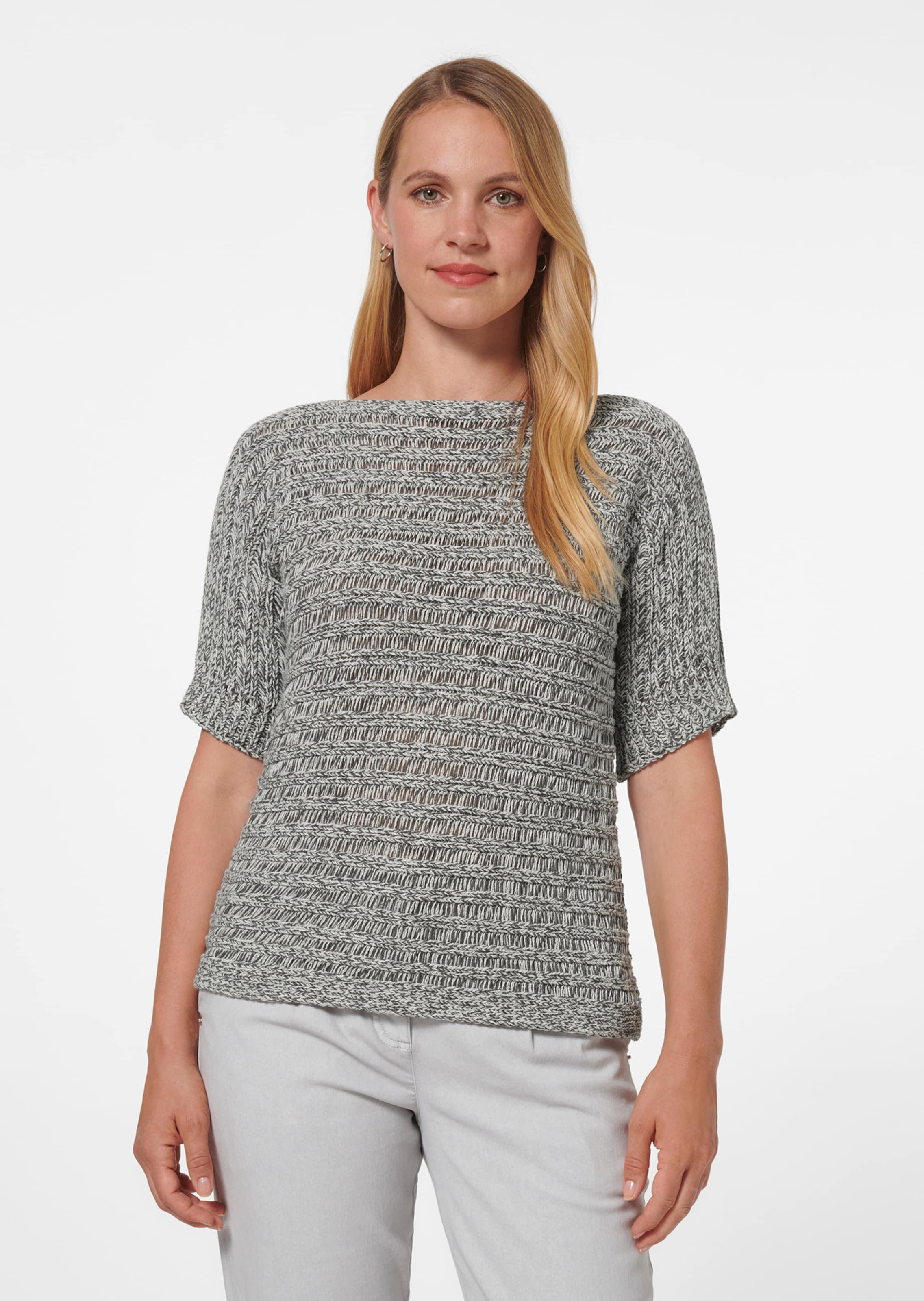 Ajourpullover mit kurzen Ärmeln