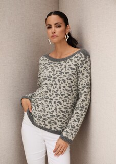 Pull en maille à motif léopard thumbnail 1