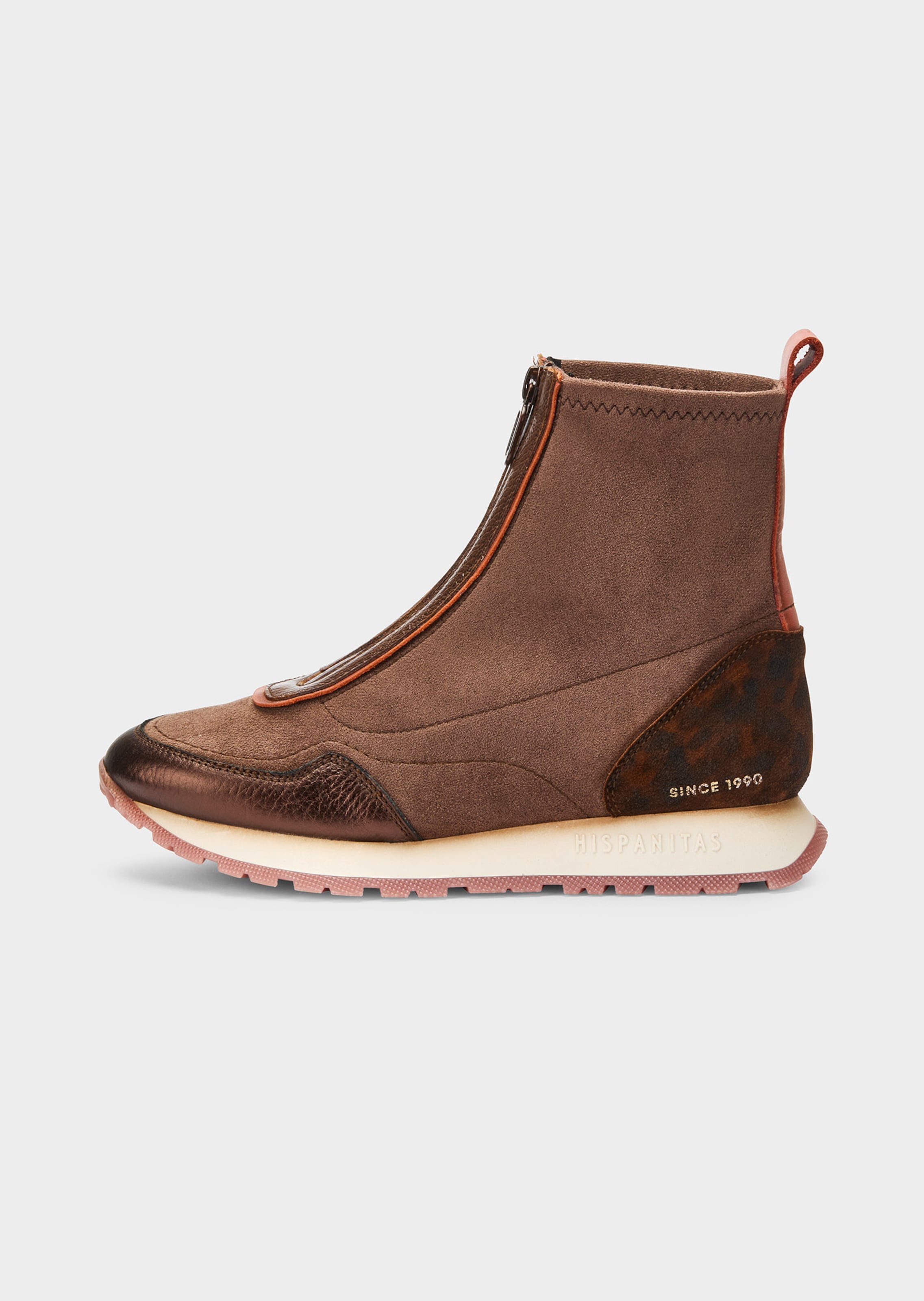 Flache Stiefelette mit Reissverschluss