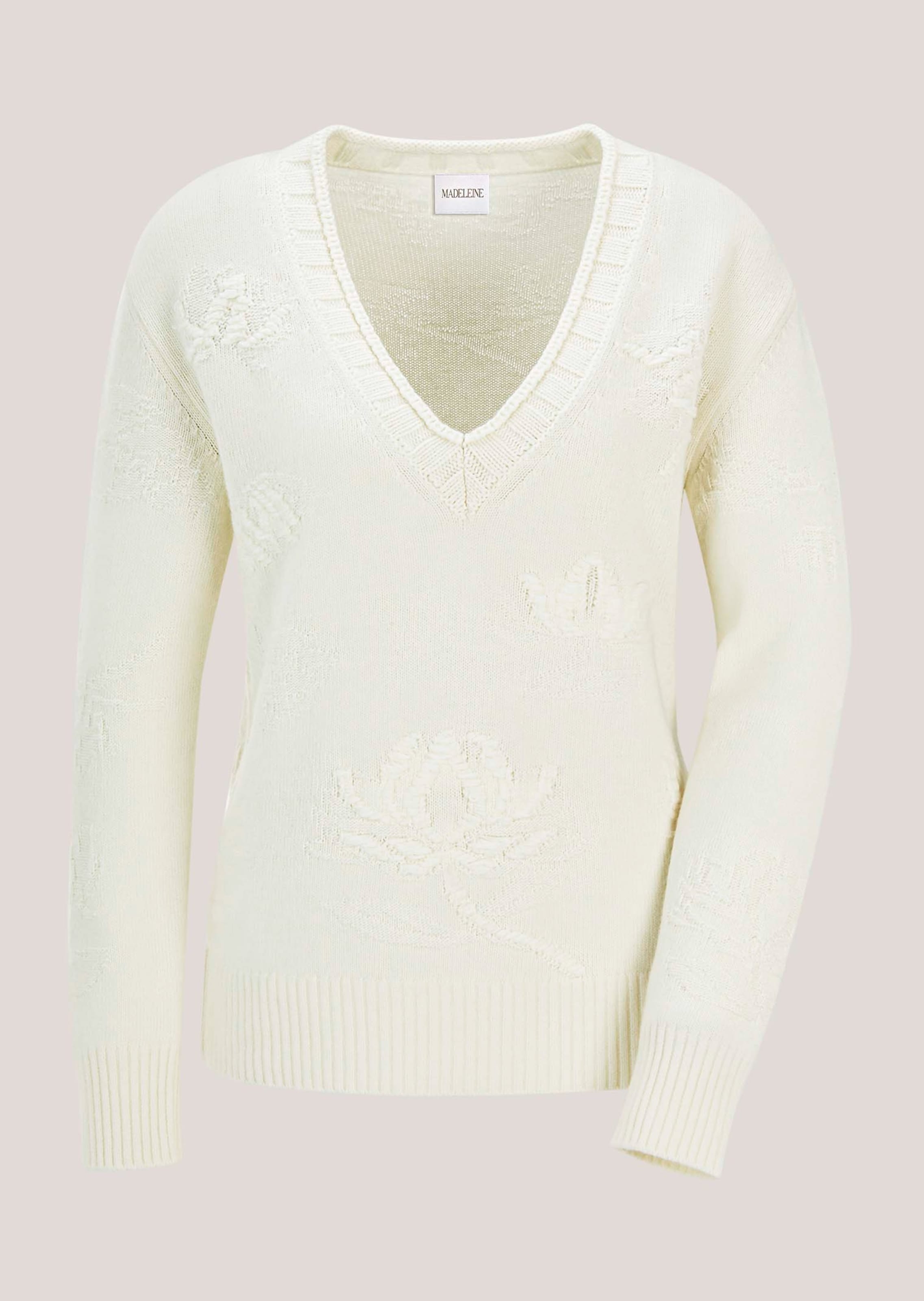 Strickpullover mit tonigem Floral-Muster