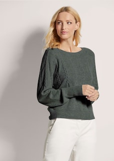 Rundhals-Pullover mit Zopfmuster thumbnail 2