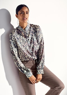 Viscose blouse met luipaardprint thumbnail 1