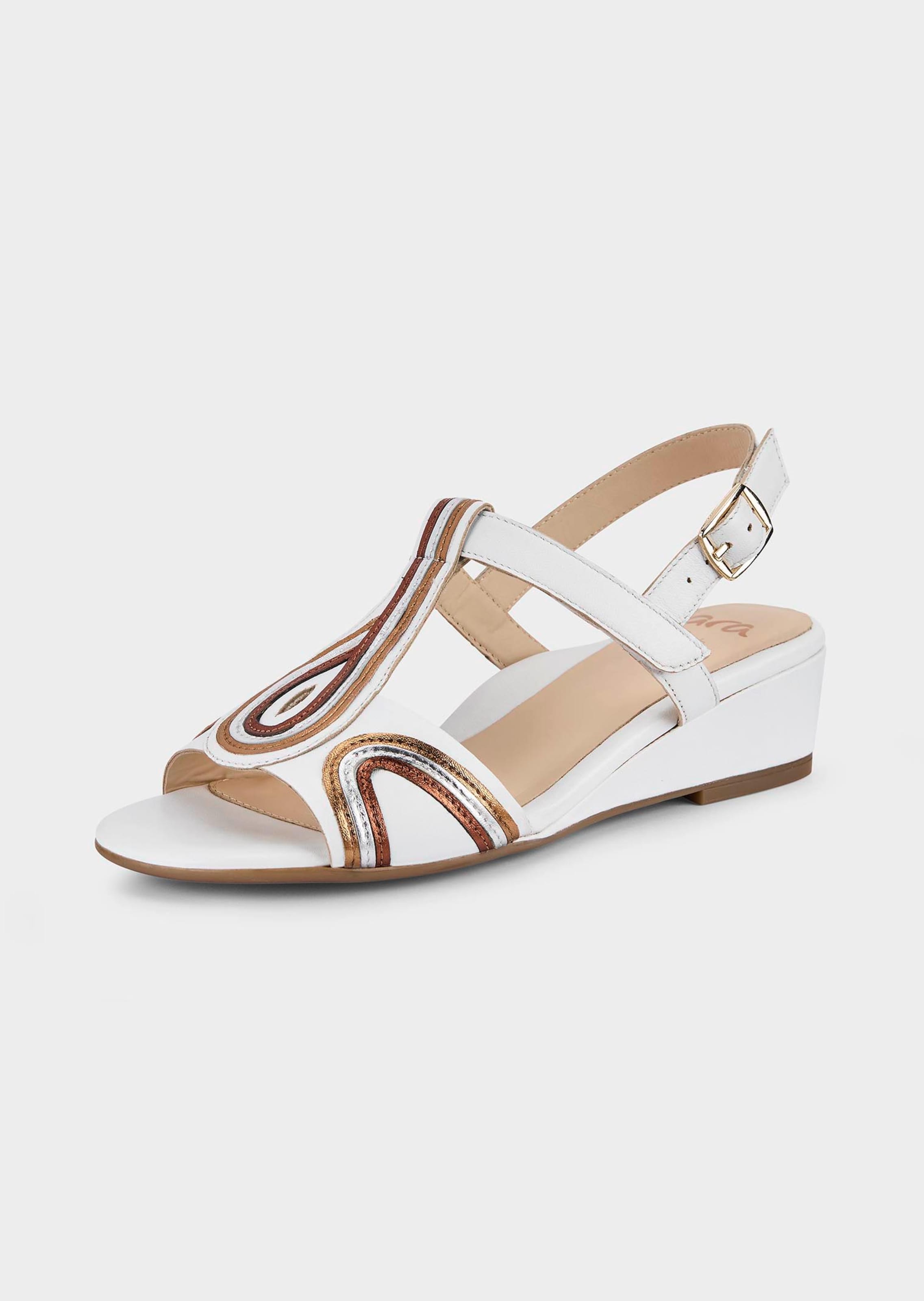 Sandalen aus Leder mit Keilabsatz