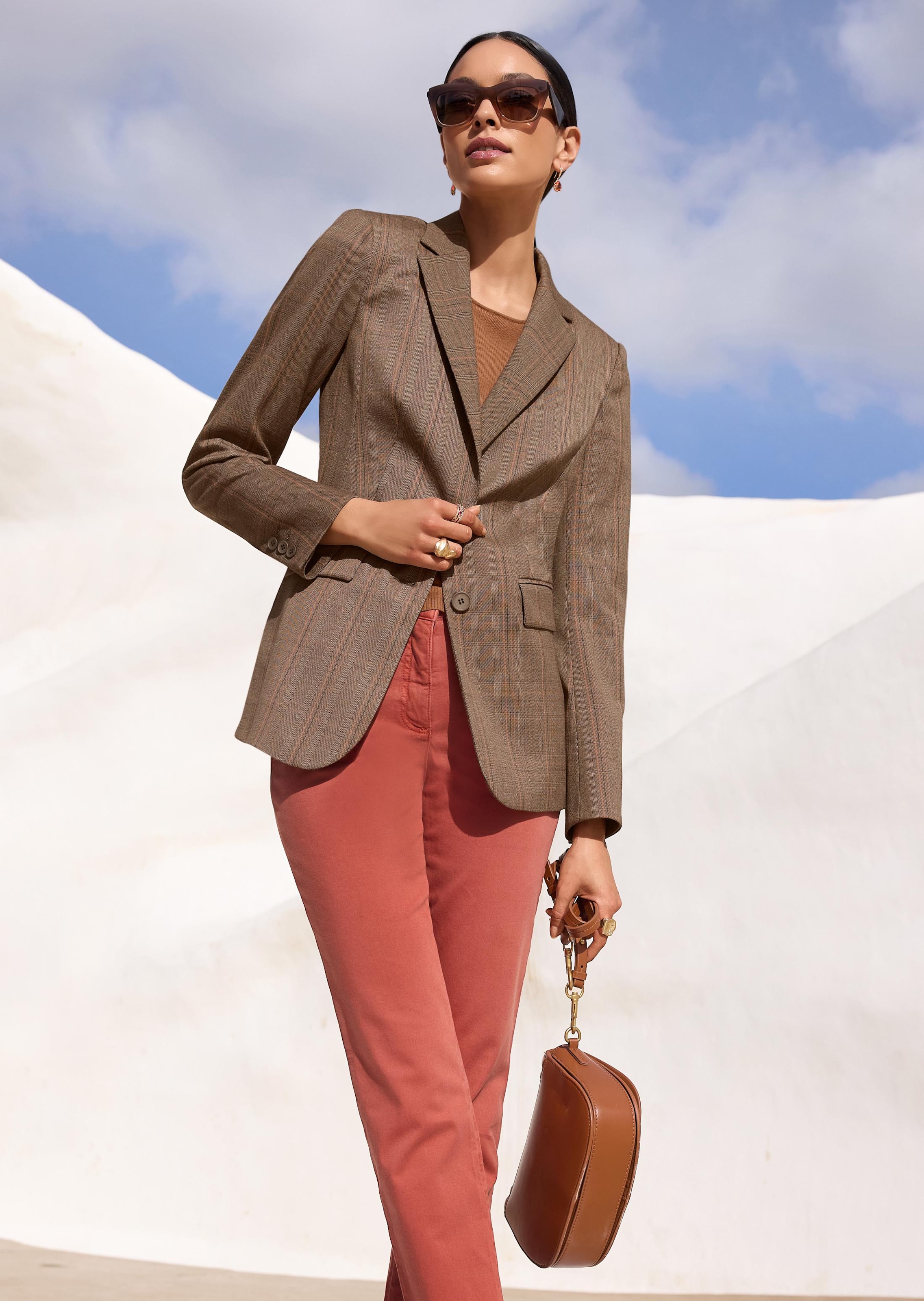 Blazer à carreaux style brit-chic