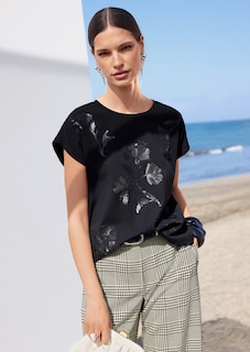 Shirt mit floralem Pailletten-Motiv thumbnail 1