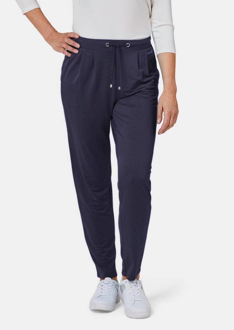 Slip-on broek met bandplooien