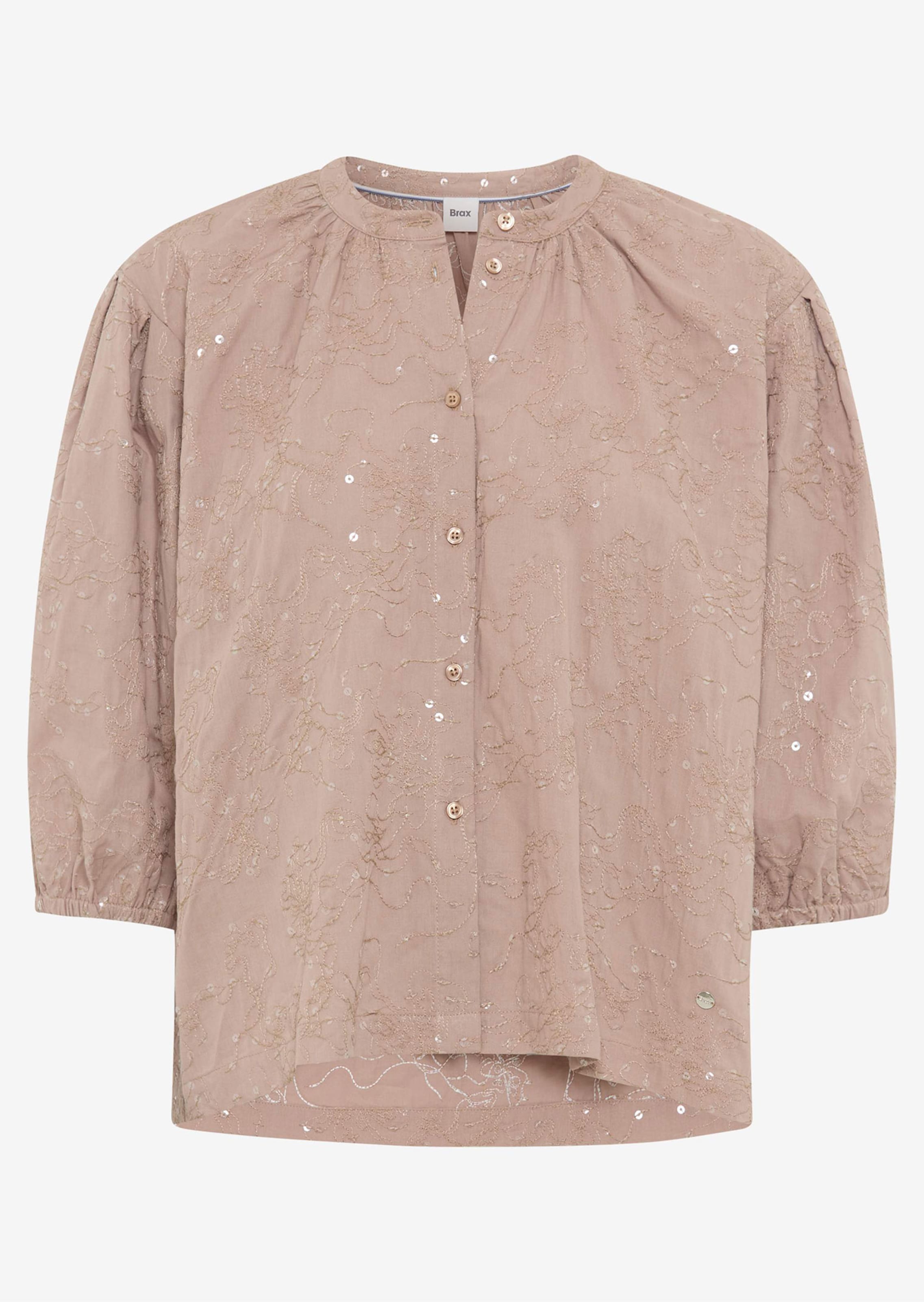 Blouse met bloemetjesborduursel en pailletten