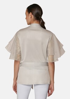 Bluse im Metallic-Look mit transparenten Ärmeln thumbnail 4