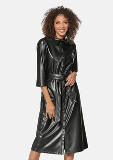 Hemdblusenkleid aus Leder-Imitat thumbnail 2