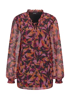 Blouse van chiffon met semi-transparante mouwen thumbnail 4