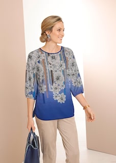 Druckbluse aus einer knitterarmen Ware thumbnail 5