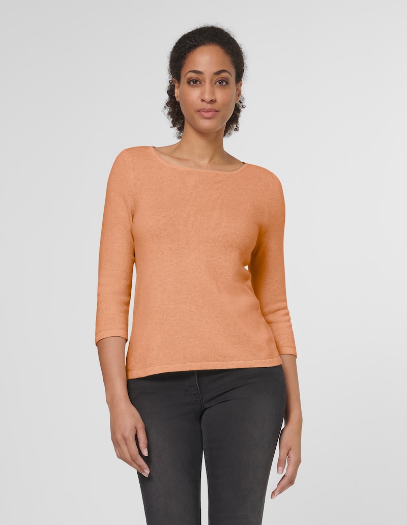 Kaschmirpullover mit U-Boot-Ausschnitt