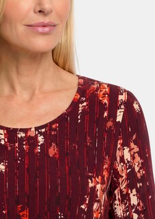 Shirt van viscose met bloemen en verticale strepen thumbnail 5