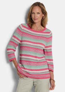 Ringelpullover mit U-Boot-Ausschnitt thumbnail 1