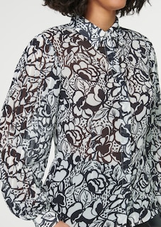 Bedruckte Bluse mit Plissee-Ärmeln thumbnail 6