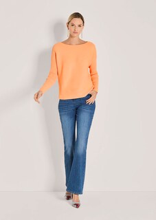 Quergerippter Strick-Pullover mit langen Ärmeln thumbnail 3