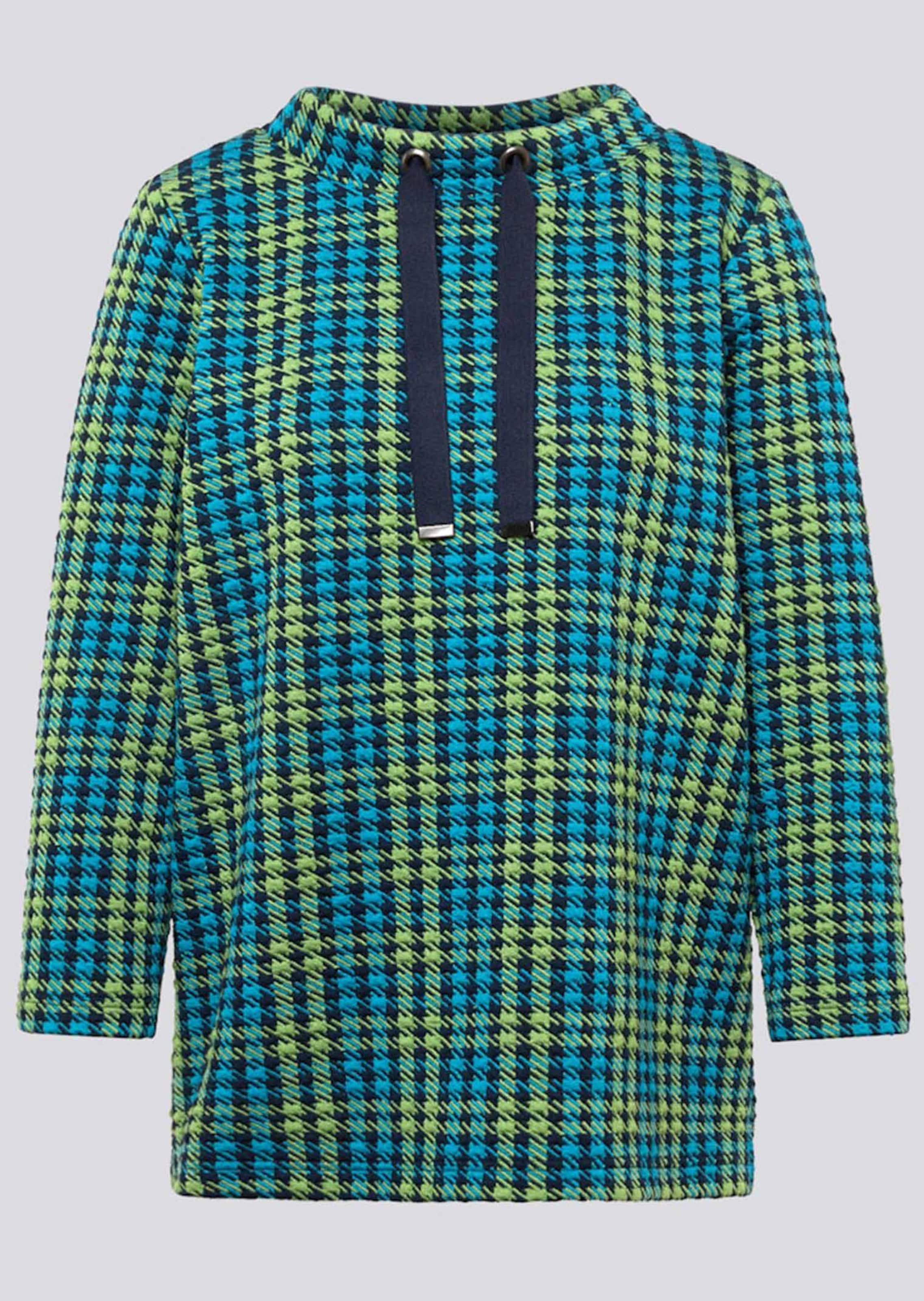 Sweatshirt mit Hahnentrittmuster