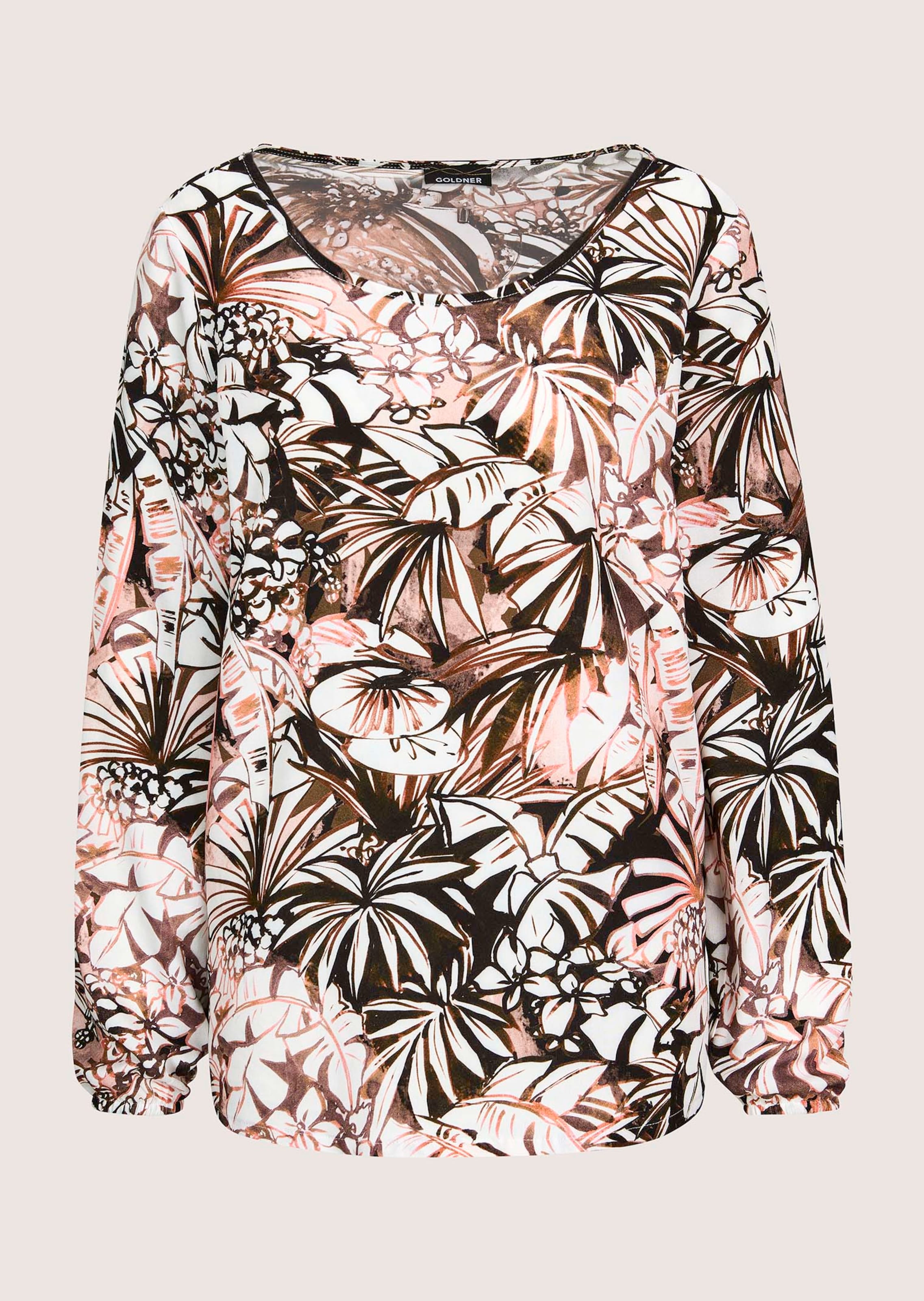 Bluse mit Blätterprint