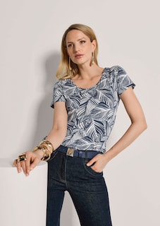 Viskoseshirt mit grafischem Blattprint thumbnail 5