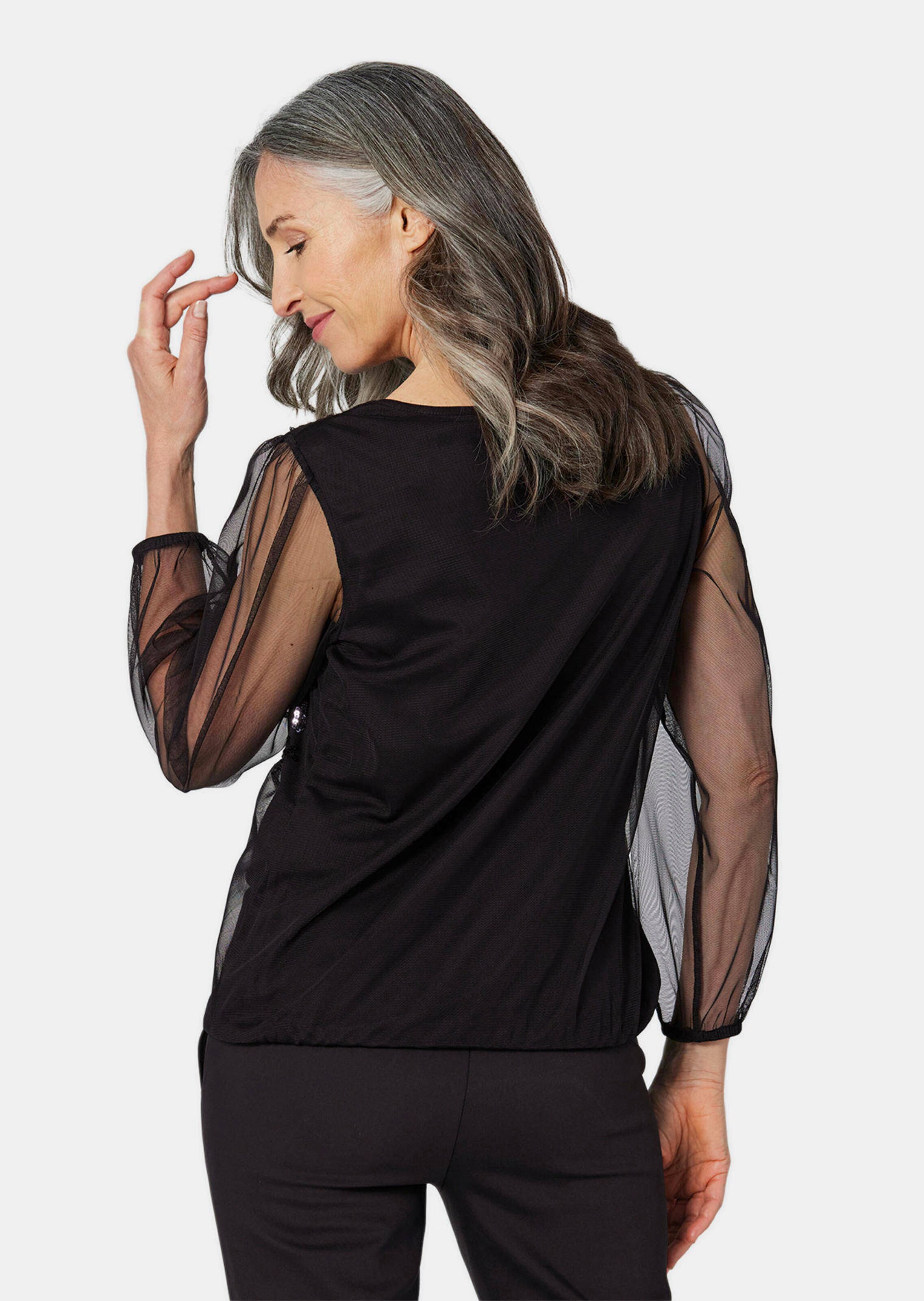 Langarmshirt mit transparenten Ärmeln thumbnail 3