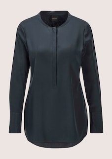 Lange Seidenbluse in kragenloser Form thumbnail 7
