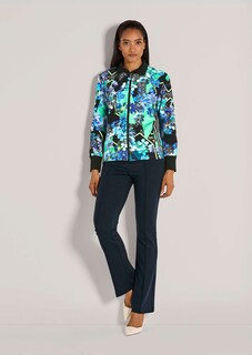 Bedruckte Sweat-Jacke mit Stehkragen und Zipper thumbnail 3