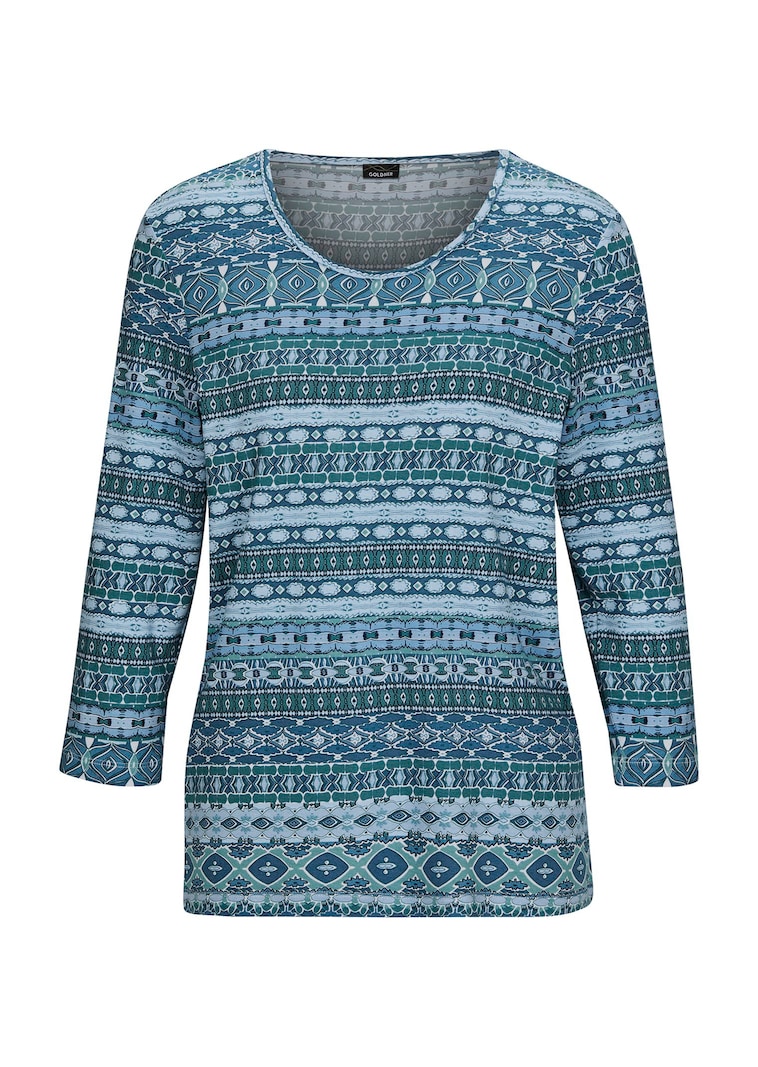 Viskoseshirt mit Ethno-Print