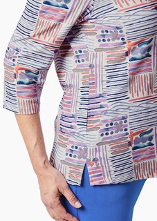 Gedessineerd tuniekshirt met een opstaande kraag thumbnail 5