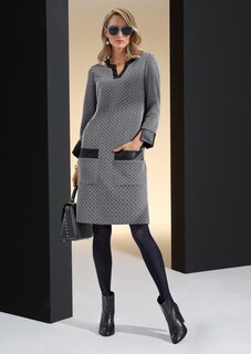 Kleid in H-Linie mit Kunstleder-Einsätzen thumbnail 1
