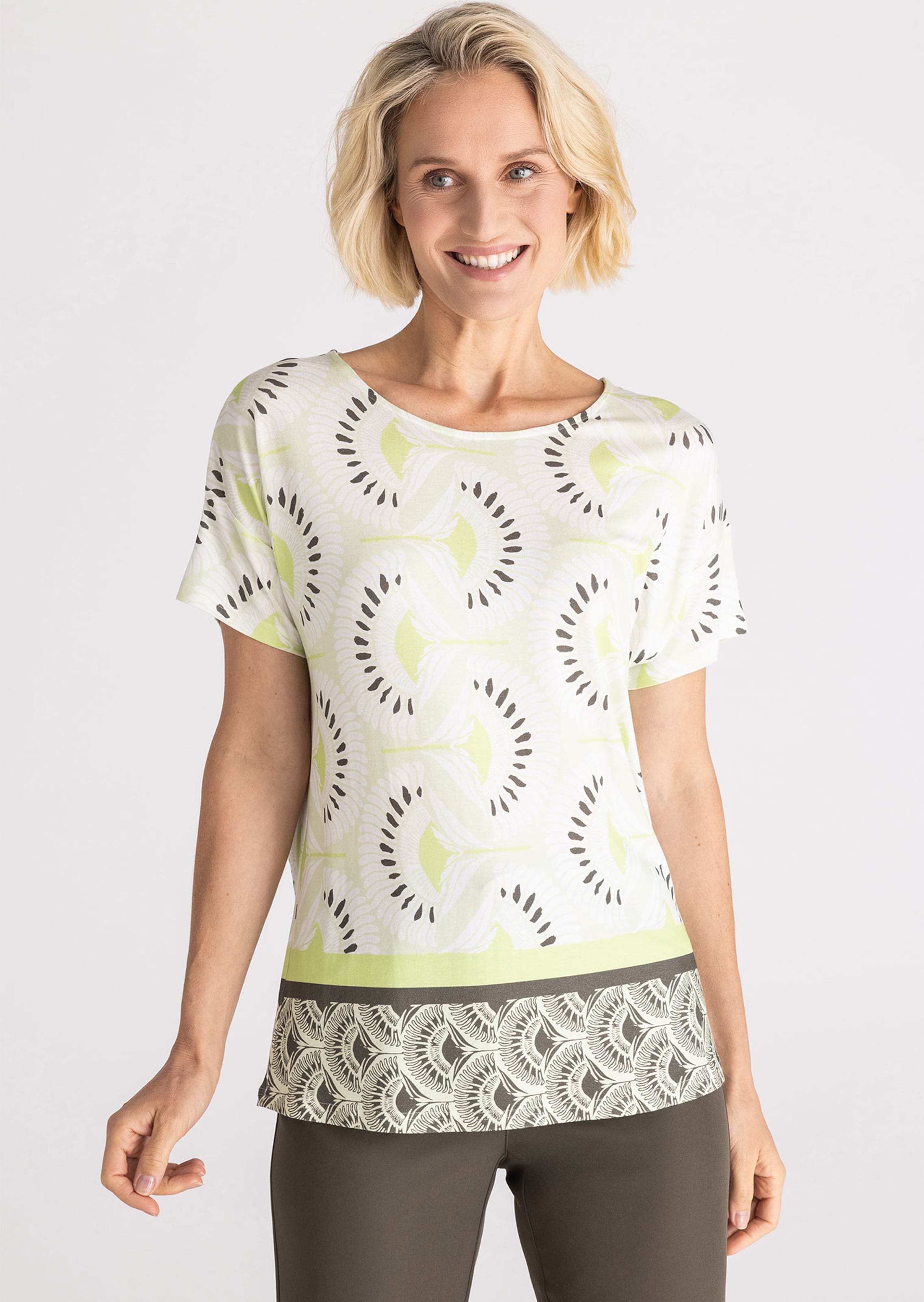 Jersey shirt met wijde, ronde hals