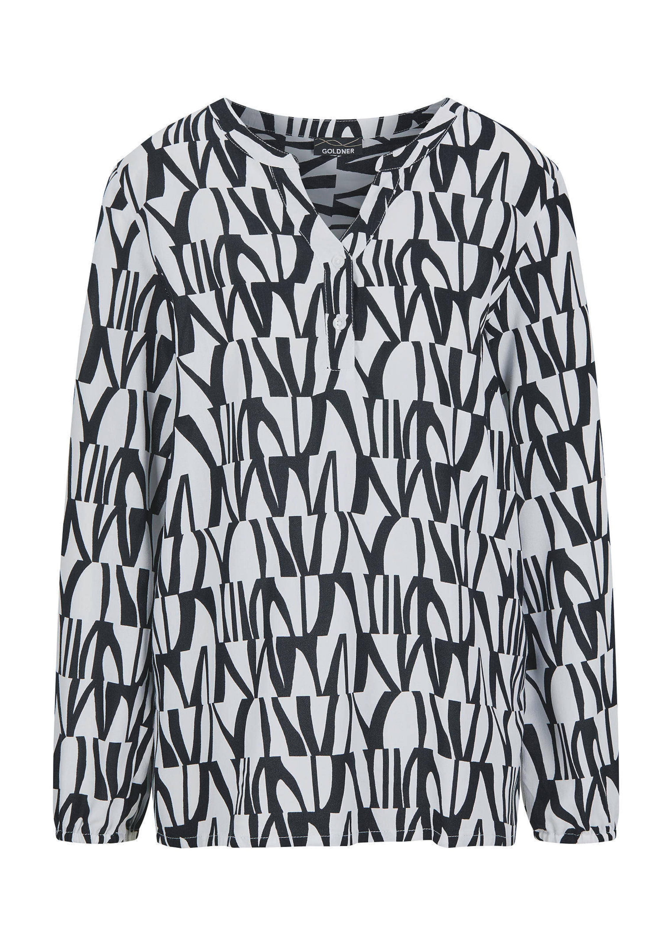 Gedessineerde blouse met tuniekhals