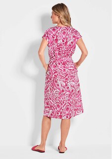 Leinenkleid mit Alloverdruck & Bindegürtel thumbnail 3