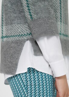 Strickpullover mit Karo und 3/4-Ärmeln thumbnail 6