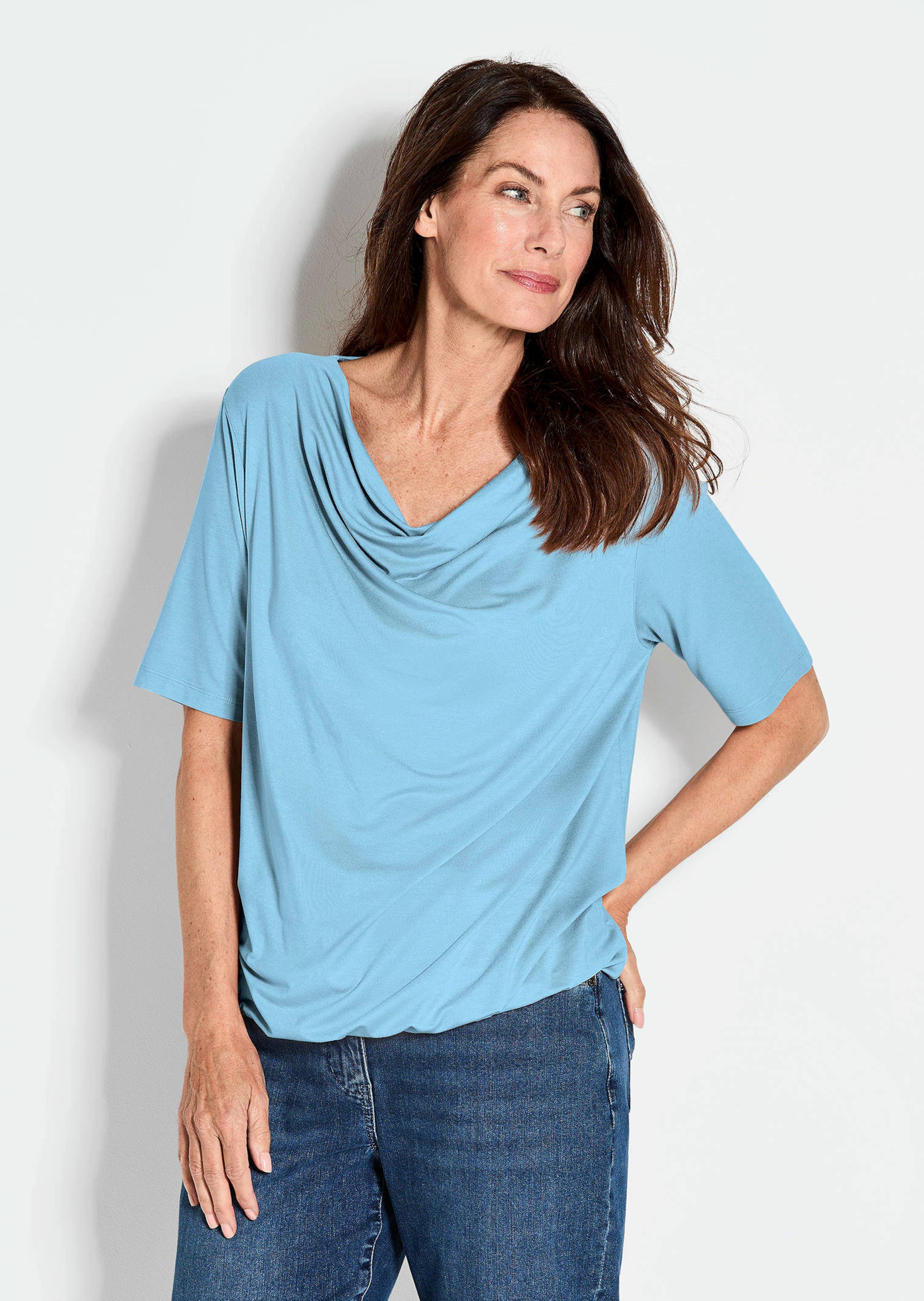 Shirt met watervalhals