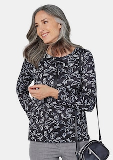 Shirt met metallic print en lange mouwen thumbnail 4