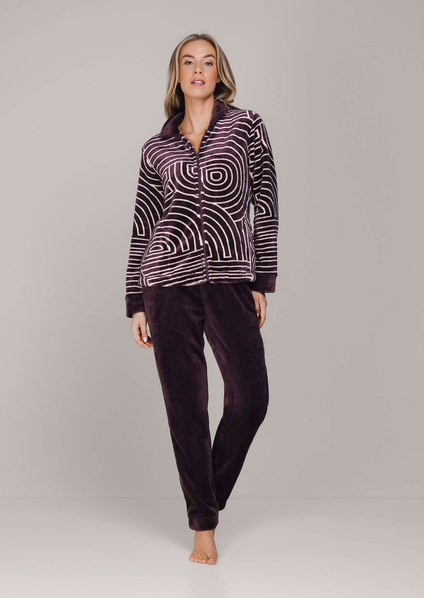 Fleece-huisensemble met grafische print