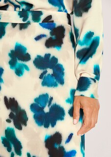 Midi-Rock mit Watercolour-Print aus Viskosesatin thumbnail 6