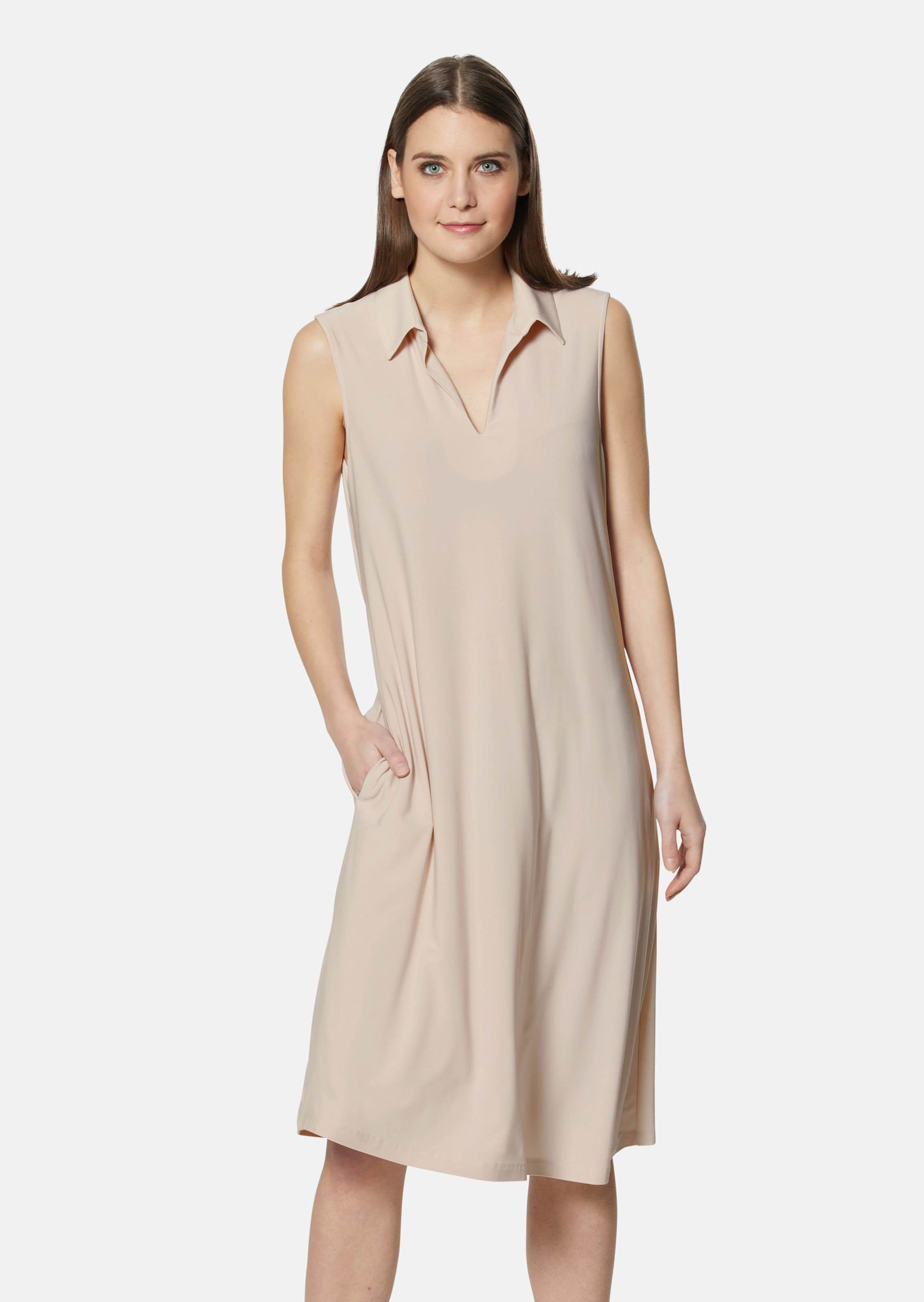 Ärmelloses Kleid mit Hemdkragen