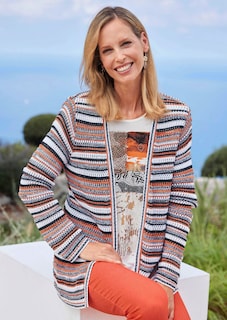 Veste en tricot avec motif à rayures thumbnail 7