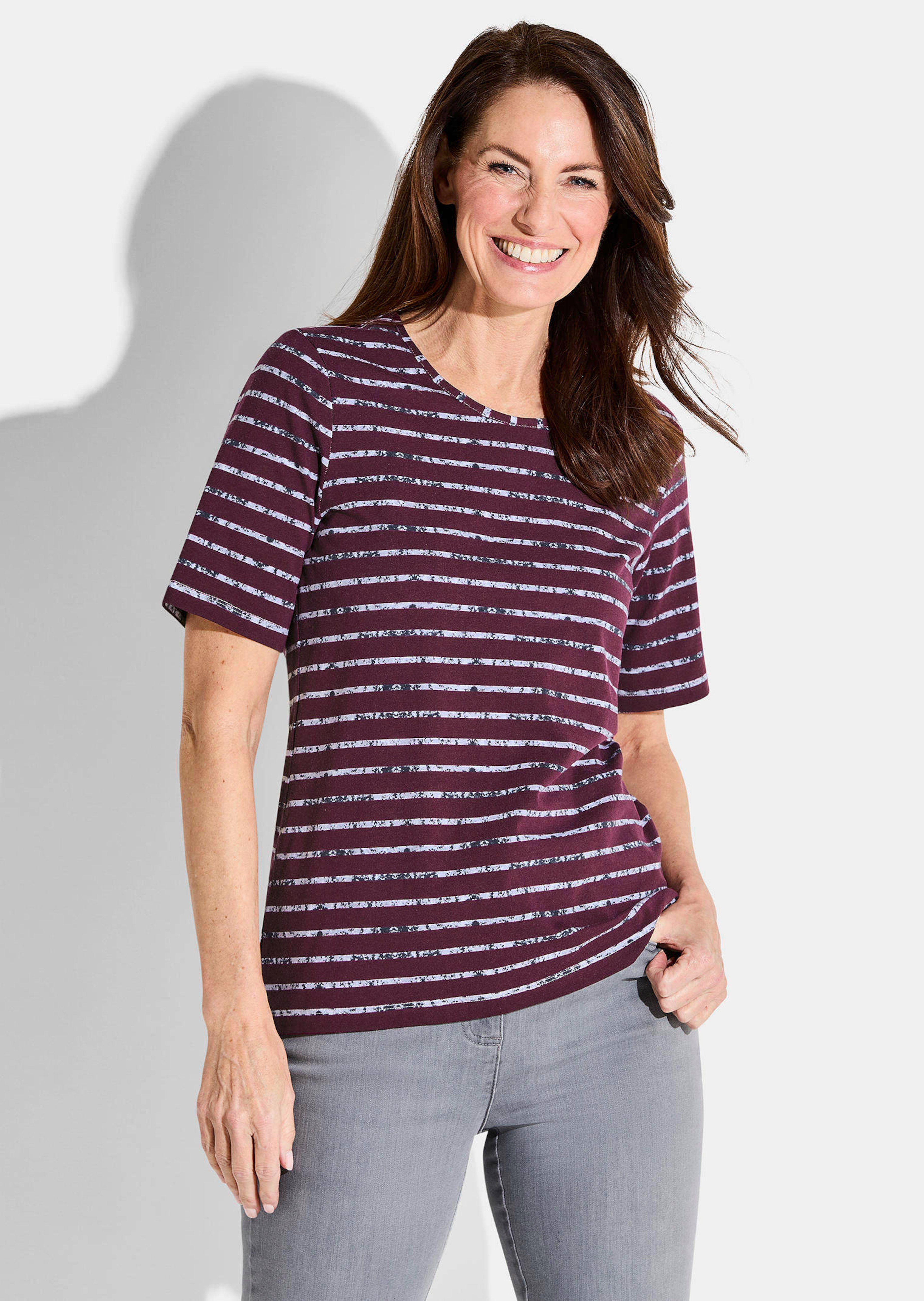 Jersey-Shirt mit Streifenmuster