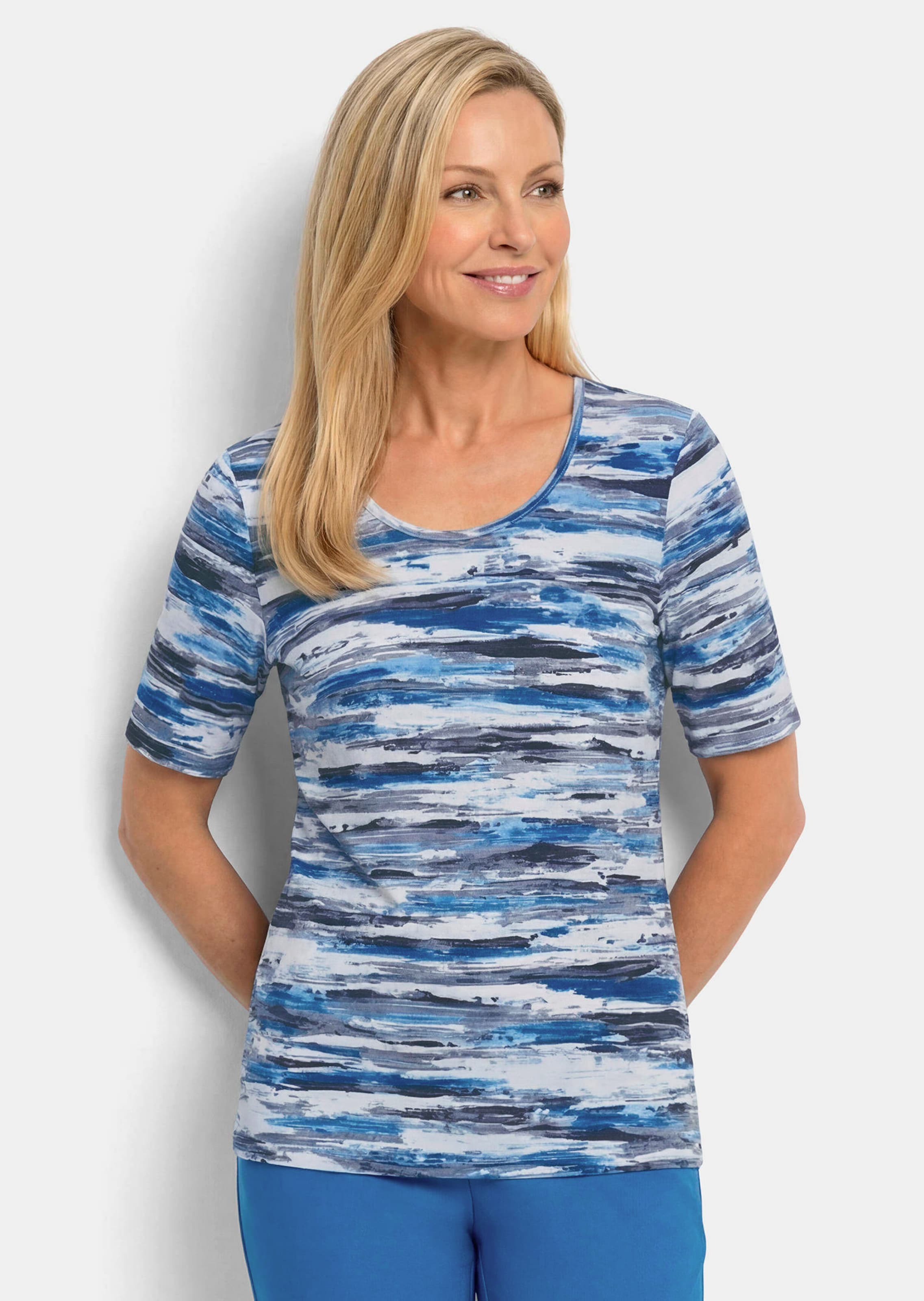 Shirt van zachte katoenen jersey met aquarelprint