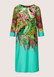 Robe avec imprimé style tropical et manches 3/4 thumbnail 7