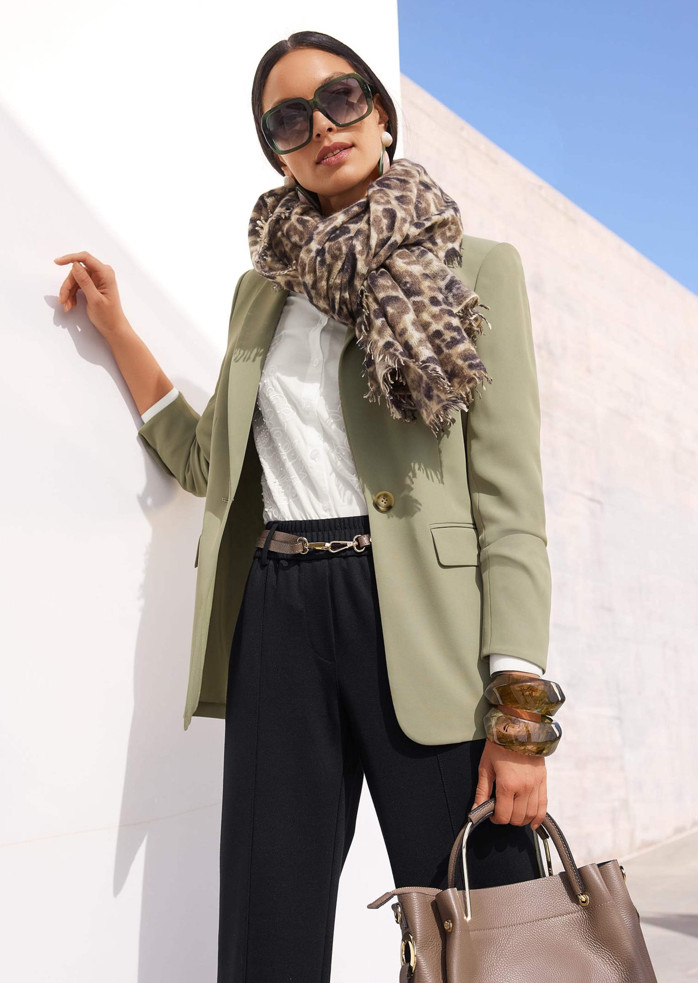 Kaschmirschal mit Animal Print